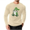 thumbnail image 2 of Handshe Men's Cotton Waffle Knit Long Sleeve Shirt, Relaxed Fit with Stretch, St.Patrick's Day Print for Lounge, Fitness and Casual Wear, 2 of 5