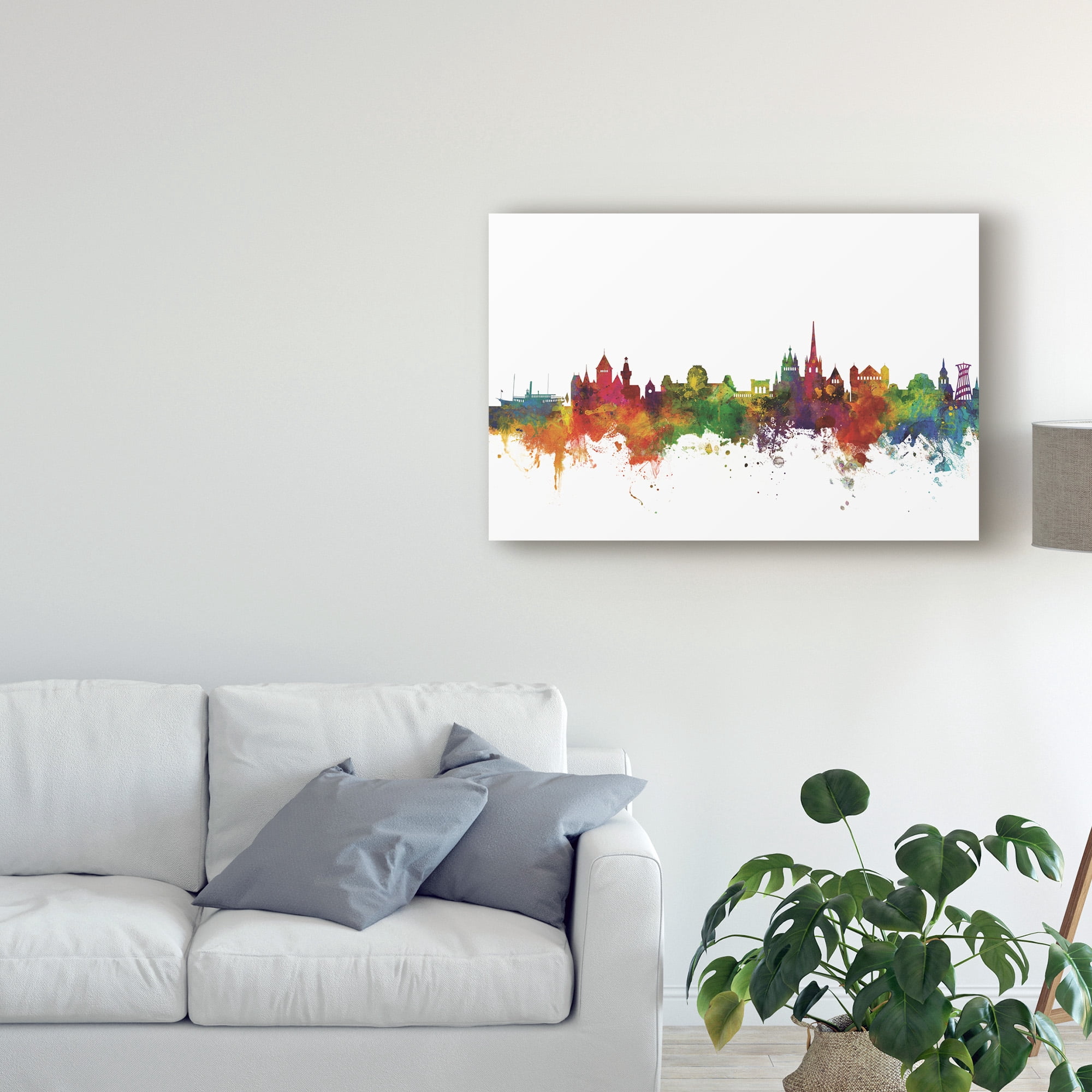 Trademark Fine Art 'Lausanne Switzerland Skyline II' Canvas Art by Michael Tompsett