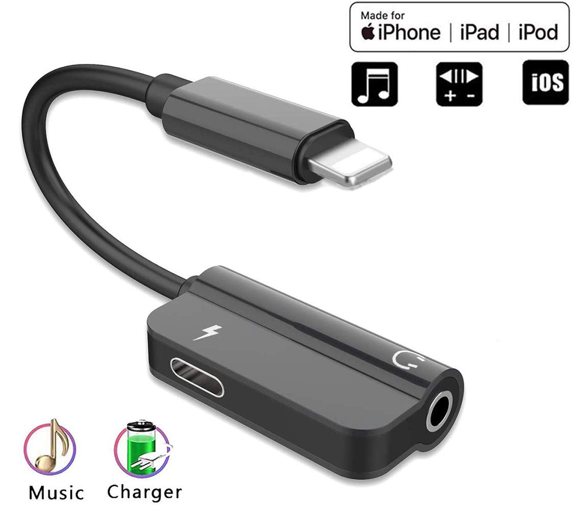 Headphones Adapter 2 in 1 Lightning Audio Charger Adapter for iPhone  7Plus/8/8Plus/X/XR/Xs Converter to 3.5 mm Earphone Adapter Headphone Audio  Splitter and Charging Adaptor Support Music+Charge - Walmart.com