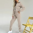 thumbnail image 4 of Busydd Two Piece Sets for Women Solid Color Track Suits Long Sleeve Zip Up Hoodies and Sweatpants with Pockets Sweatsuits Sets Casual Fall Vacation Travel Outfits for Women, 4 of 9