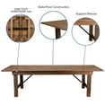 thumbnail image 4 of Flash Furniture Hercules Series 9' x 40" Folding Farmhouse Dining Table with 12 Cross Back Chairs, 4 of 12
