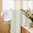 thumbnail image 3 of No Hook Shower Curtain, Green Floral Shower Curtains for Bathroom with See Through Top Window, Spring Flowers Waterproof & Washable Bath Curtain 66"x72", 3 of 9