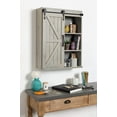 thumbnail image 2 of Kate and Laurel Cates Decorative Wood Wall Storage Cabinet with Sliding Barn Door, Rustic Gray, 2 of 9