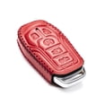 thumbnail image 3 of Vitodeco Genuine Leather Smart Key Fob Case Cover Protector Compatible for Ford Fusion, Explorer, Escape, Edge, F-150, Mustang (2015 - 2017 Models) - 5-Button, Red, 3 of 5