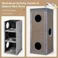 thumbnail image 5 of Demi Bonn 39" Indoor Cat Cave Bed, Cat House Scratcher Furniture, Cat Condo with Scratching Posts, 3 Hideaways, 4 Soft Plush Cushions, Gray, 5 of 11
