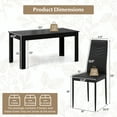 thumbnail image 3 of Costway Modern Rectangular Kitchen Table Set with 8 PVC Leather Dining Chairs Black, 3 of 8