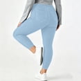 thumbnail image 4 of LEAVINGSUO Stretchy Jeans for Women Plus Size Elastic Waist Pocket Full Length Denim Pant Light Blue XXXXL, 4 of 7