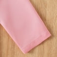 thumbnail image 4 of mgoYE Girl's Formal Wear 2 Piece Outfits Button Ruffle Hem Puff Sleeve Blazer and Flare Pants Suit Set(Pink,5-6 Years), 4 of 9