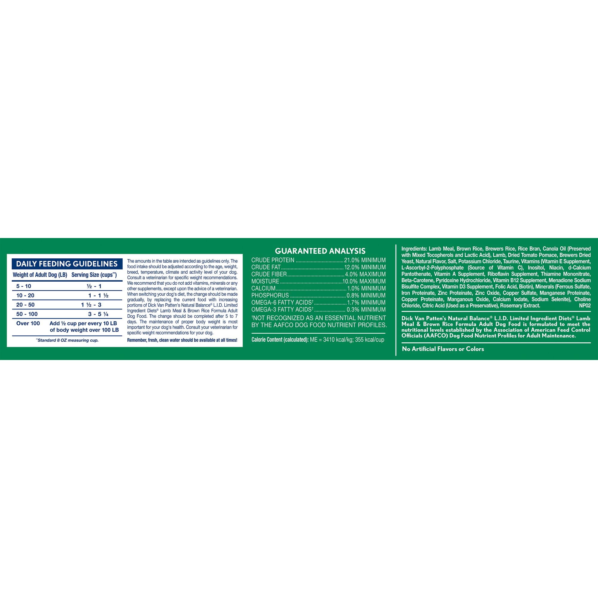 natural balance limited ingredient dog food lamb and rice