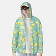 thumbnail image 4 of Sigee Yellow Lemon Print UPF50+ Men's Sun Protection Hoodie Shirt SPF UV Shirt Long Sleeve Fishing Outdoor Lightweight, S-3XL, 4 of 9