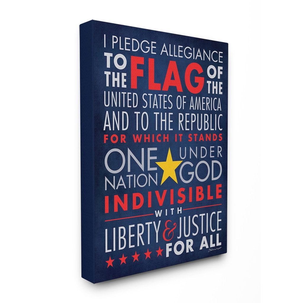 The Kids Room by Stupell The Pledge Of Allegiance Textual Art Canvas Wall Art by Stephanie Workman Marrott