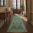 thumbnail image 1 of Alfombra Morebes, 61 x 244 cm, antideslizante, estilo bohemio, verde oscuro, 1 of 8