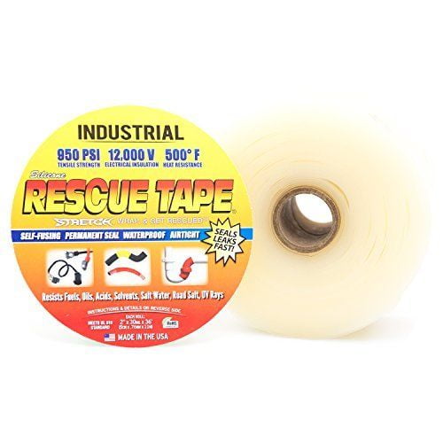 RESCUE TAPE, Original Silicone SelfFusing MultiPurpose Tape, Industrial, 2" x 36", Clear