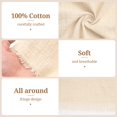 thumbnail image 3 of 24 Pcs Handmade Cloth Napkins 16x16 Inches Cotton Napkins with Fringe Washable Soft Rustic Dinner Napkins for Party Weddings Christmas Dinner Daily Use (Beige), 3 of 8