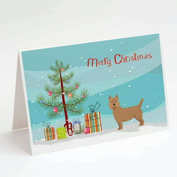 Airedale Terrier Christmas Tree Greeting Cards and Envelopes Pack of 8