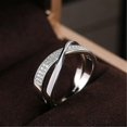thumbnail image 3 of Anillo de aleación en forma de X con cristales de diamantes de imitación, joyería para mujer, 3 of 4