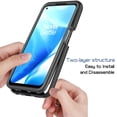 thumbnail image 4 of OnePlus Nord N200 5G Case with Glass Screen Protector, Dteck Full Coverage Rugged Shockproof Case Transparent Clear Hard Back Protective Cover for OnePlus Nord N200 5G 2021, Black, 4 of 6
