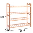 thumbnail image 2 of Zimtown Nature Bamboo 4 Tier Shoes Rack Storage Organizer 12-Batten Free Standing Shoes Tower, 2 of 10
