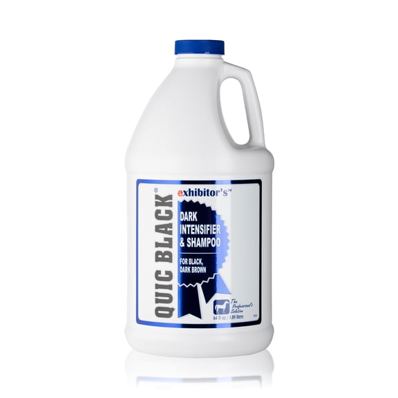 Exhibitor's Quic Black Shampoo (64 Oz): Dark Shade Intensifier for Rich Ebony and Brown Coats