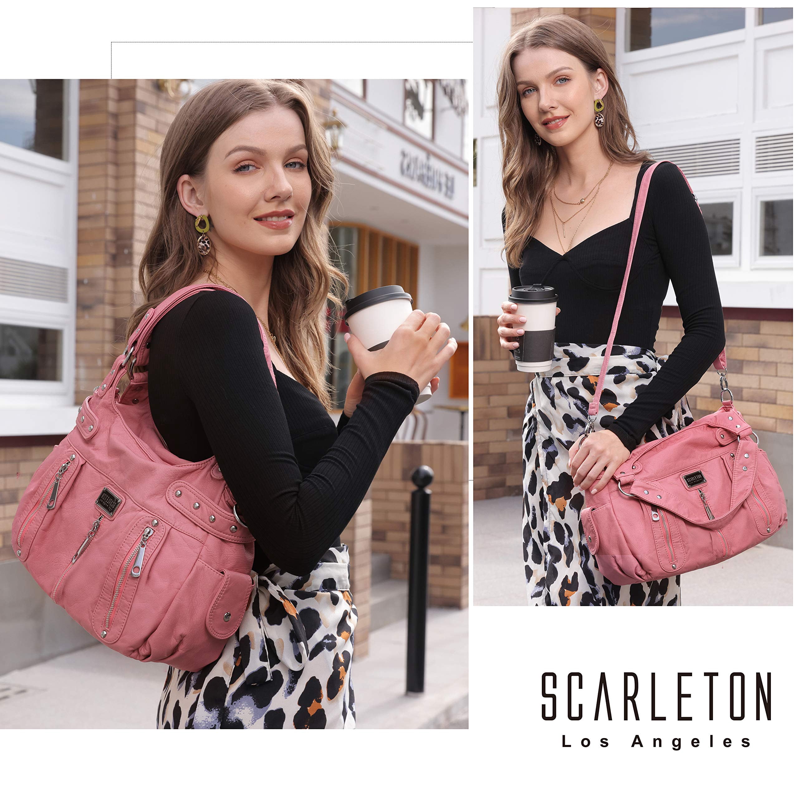 Scarleton Crossbody Bag For Women – Lightweight, 2 Straps, Faux Leather, Black