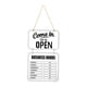 thumbnail image 3 of Letrero de horario comercial con marcas de abierto y cerrado intercambiables, de madera, para colgar en pared, ideal para escaparates de cafeterías blanco, 3 of 8