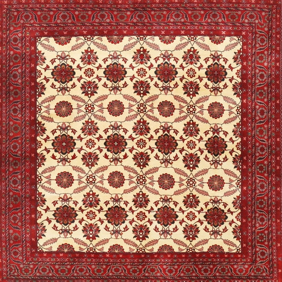 Ahgly Company Indoor Square Traditional Sandy Brown Persian Area Rugs, 8' Square