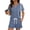 Blue -CY27, variant on Women's 2 Piece Outfits Cap Sleeve Round Neck Drawstring Waist Loose Fit Casual Romper Loungewear Set with Pockets Khaki L