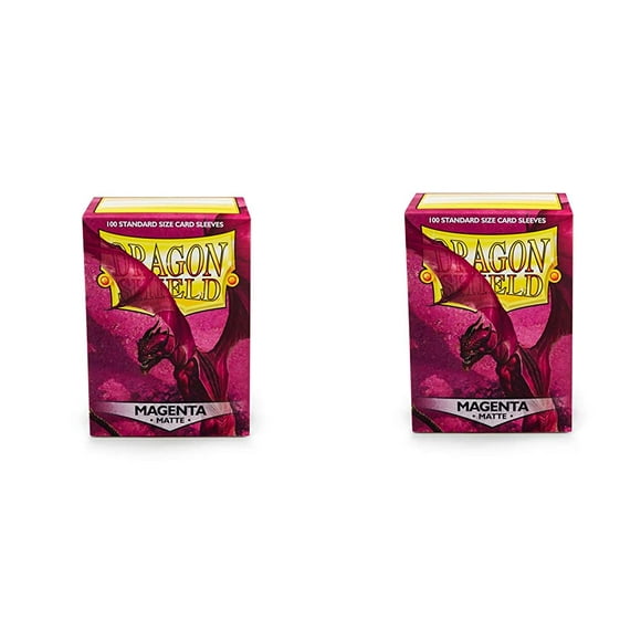 Paquete de 2 fundas para tarjetas de 100 unidades, color magenta mate