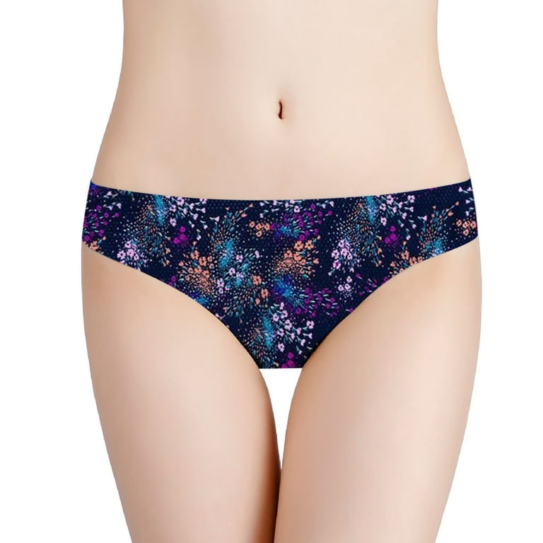HUPOM Seamless Underwear For Women Womens Silk Panties Medium waist Elastic  Waist Solid Briefs Wine XL