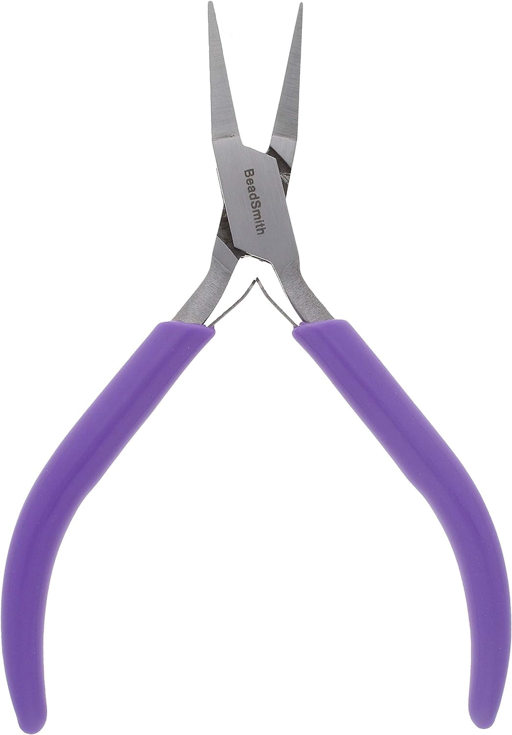 Flat Nose – 4.5 inches (114mm) – Purple Vinyl Grip Handle with Double Leaf Springs – Jewelry Making Tool for Creating Bracelets, Earrings and Necklaces