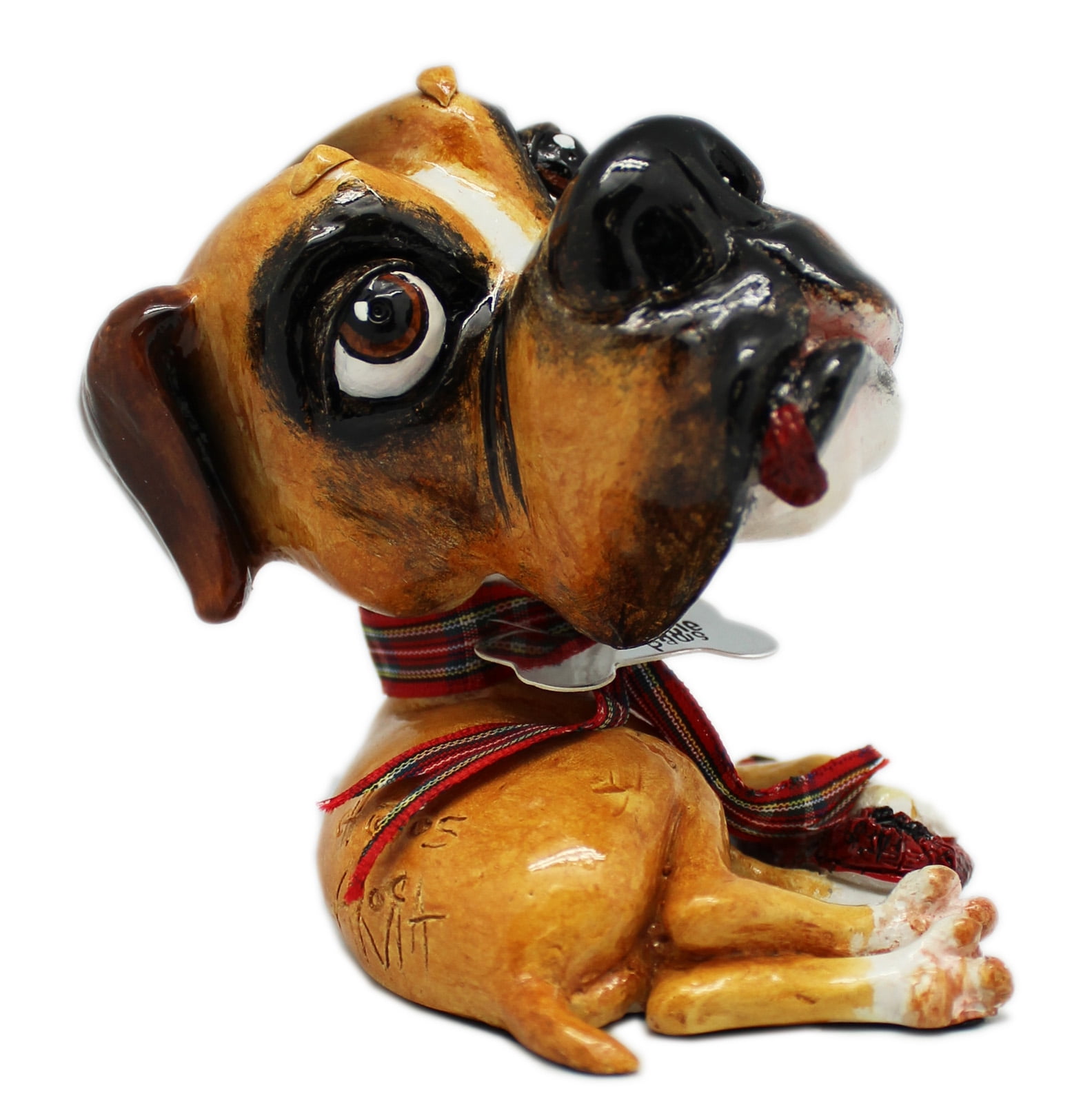 Knuckles the Boxer Puppy Dog Eyed Dog Figure