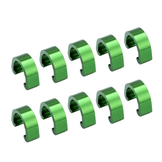 Clampas de alambre de 10 piezas Clips Tubing Clips Mountain Bike C En forma de hebilla de bicicleta de bicicleta FIJA CLIP CLAMP CLIPS PELDA DE LINE DE FRENO DE Bike (verde)