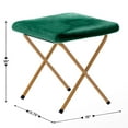 thumbnail image 6 of BizChair 38" Oversize Portable Faux Fur Folding Saucer Moon Chair with Folding Ottoman for Dorm and Bedroom, Emerald Faux Fur/Soft Gold Frame, 6 of 13