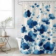 thumbnail image 4 of Blue Spring Floral Bathroom Shower Curtains with 12 Hooks Polyester Waterproof Shower Curtain for Stalls and Bathtubs Vintage Botanical Garden Flower Decorative Bathroom Privacy Curtain 36x72 Inches, 4 of 9