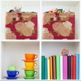 thumbnail image 7 of GZHJMY Beautiful Seamless Floral Pattern Storage Bin Collapsible with Handle, 1PCS Rectangle Waterproof Basket for Storage Cube Closet Organizer for Toy Nursery Book Office Shelf Bathroom, 7 of 7
