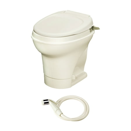 Aqua Magic V RV toilet Hand Flush with Hand Sprayer / High Profile / Parchment - Thetford