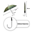 thumbnail image 4 of Paraguas Sombrilla Importadora La Merced Grande Mango Curvo Verde Militar Flores Tela Resistente Plegable Semiautomático, 4 of 4