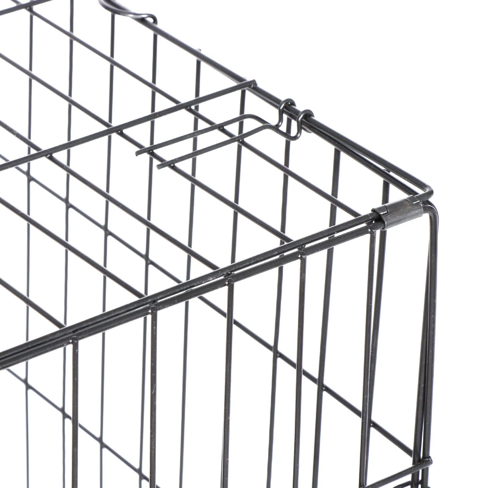 ZENSTYLE Durable 42" Dog Crate Kennel Folding Metal Pet Cage With Tray Pan 2 Door Black For Home