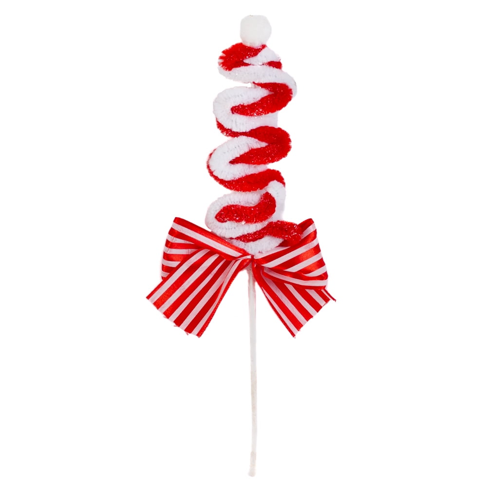 12pc Peppermint-Themed Pipe Cleaner Picks - for Winter/Christmas Decor - Factory Direct Craft