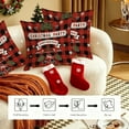 thumbnail image 4 of PuSpu Xmas Linen Pillow Cover 45x45 cm, Snowflake/Plaid Print, Soft Short Fabric, Festive Red-White Cushion Case for Sofa, Holiday Décor, Zipper Closure, Durable & Washable, Seasonal Home Accent, 4 of 6