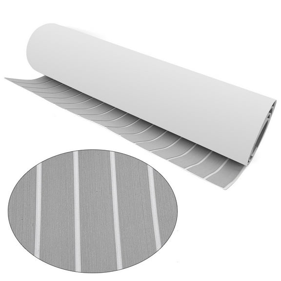 Gray with White Stripes EVA Foam Marine Boat Flooring Faux Teak Decking Sheet Sea Deck Yacht Decking Mat with the Thickness of 6mm/0.24''