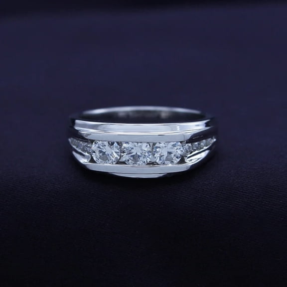 2.20Ct Round Cut Simulated Diamond Engagement Men's Gift Ring 14K White Gold Plated