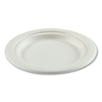 bagasse pfas-free dinnerware, plate, 6" dia, white, 1,000/carton | Bundle of 2 Cartons