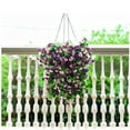 thumbnail image 4 of Clearance! Liulin Artificial Hanging Flowers for Outdoors, Fake Mums Artificial Flowers, Fake Hanging Plants Daisy Faux Silk Flower Bouquet for Wall Home Garden Wedding Decor, 15.7Inch, Purple, 4 of 5