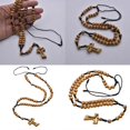 thumbnail image 2 of Elegant Christian Wood Beads Rosary Necklace with Crosses Pendant Adjustable Length Neckpiece for Spiritual Guidance, 2 of 4