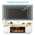thumbnail image 3 of TABU 70" Electric Fireplace TV Stand, Entertainment Center for TVs up to 80",for Living Room,White, 3 of 8
