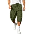 thumbnail image 5 of YSUEJPF Mens Long Shorts Ripstop Wrinkle Resistant‌ Baggy Cargo Capri Pants Twill Stretchy Outdoor Capris with Multi Pockets, 5 of 7