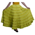 thumbnail image 1 of Phagun Jupe Longue Décontractée Vert Olive pour Femmes Vêtements Indiens Maxi Tenue d'Été-20, 1 of 6