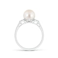 thumbnail image 2 of ANGARA Freshwater Cultured Pearl Ring with Cluster Diamonds in 14K White Gold for Women | June Birthstone, Birthday, Anniversary, Jewelry Gift for Women | Pearl Ring, 2 of 8