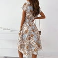 thumbnail image 3 of Sonducket Vestido camisero de manga corta con estampado de flores y cuello en V de verano, accesorio de ropa transpirable, regalos para viajes, Vestidos 2XL, 3 of 6